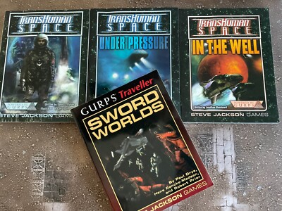 GURPS Traveller, TransHuman Space lot Steve Jackson Games SJG Sword Worlds, more