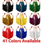 2 Layer 2 Front Slits Skirt Chiffon Circular Belly Dance Tribal Reversible Panel