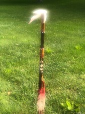 Staff Identification Staff Deer Antler Tip Hardwood Mountain Man Hand Crafted