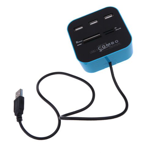 USB 2.0 Hub All-in-1 MS//M2/TF Card Reader 3 USB Ports Combo For PC - Picture 1 of 10