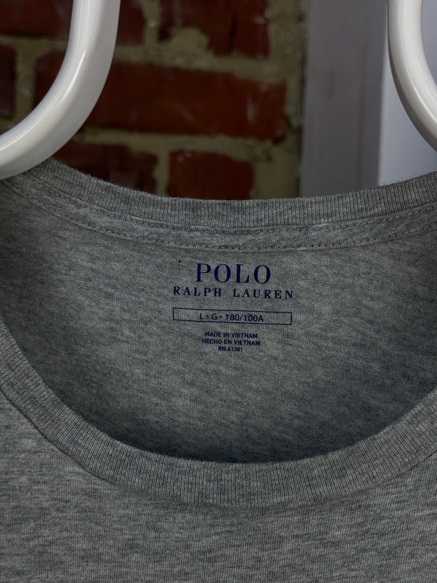 Men's POLO Ralph Lauren Grey Basic Long Sleeve T-Shirt Size