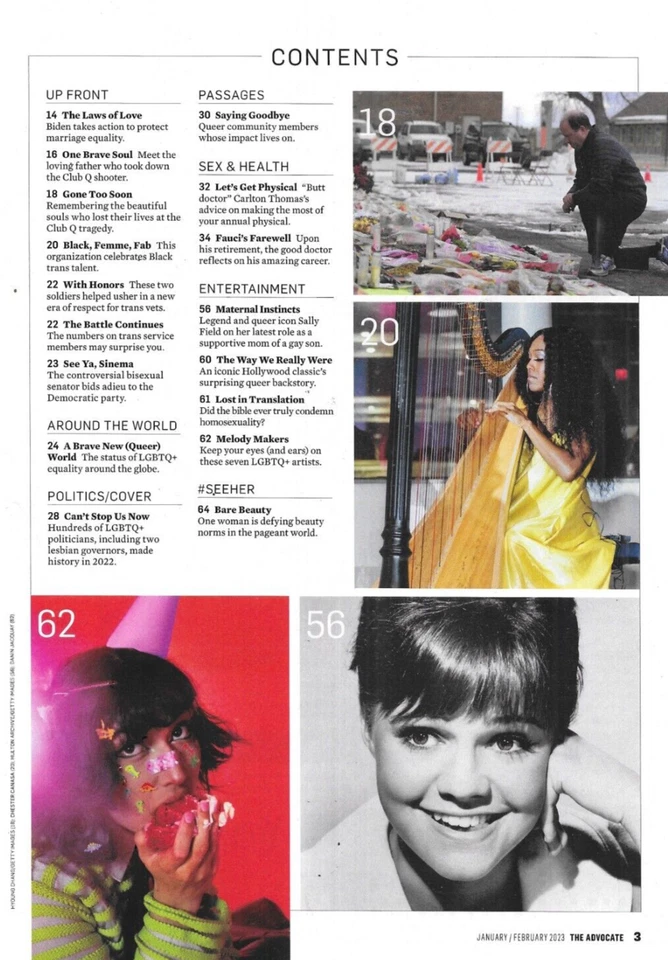 Advocate Gay Magazine Rainbow Wave Club Q Cheyenne Jackson Brittney Griner 2023` - Image 3 of 4