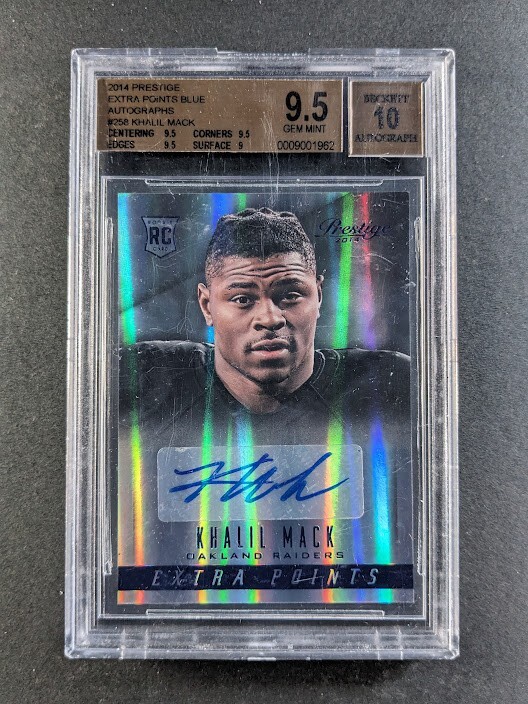 Khalil Mack Panini Prestige #258 Extra Points Blue-Autograph