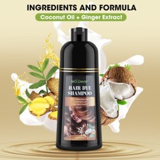 500ML Permanent Natural Plants Hair Colour Dye Shampoo Instant Black/Coffee Hair