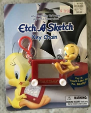 Looney Tunes WB Studio Tweety Bird Etch A Sketch Keychain NIP Basic Fun Rare!