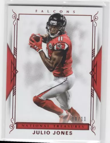 2017 Panini National Treasures Red Jersey Number #61 Julio Jones /11 - NM-MT