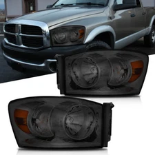 SMOKED LENS HEADLIGHTS ASSEMBLY FOR 2006-2008 DODGE RAM 1500 2500 3500 FRONTLAMP
