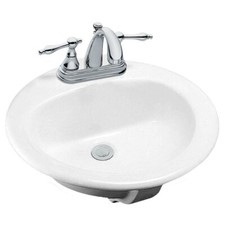 Glacier Bay Aragon Drop-in Bathroom Sink in White