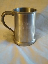  Metal Clear Bottom Beer Stein Mug Vintage 1984 JD OPEN