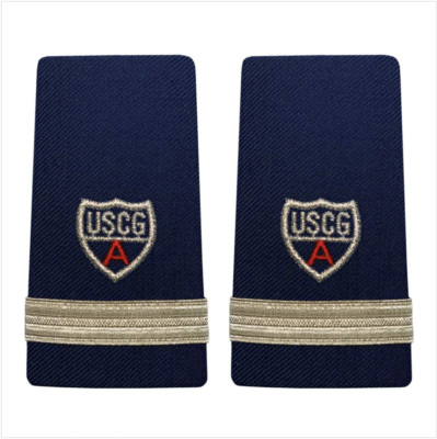 GENUINE U.S. COAST GUARD AUXILIARY SHOULDER BOARD: ENHANCED FSO (1 STRIPE AND RE