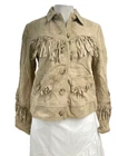Lauren Ralph Lauren Women’s Fringe Trim Goat Suede Jacket Western Beige NWT $705