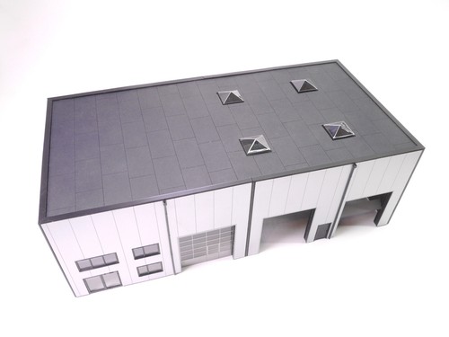 1:87 EM412 Bausatz für Werkstatt-/ Gewerbehalle mit Büro und 3 Toren für Herpa - Bild 8 von 8