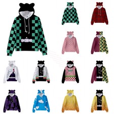 Kids Demon Slayer Cosplay Hoodie Kamado Tanjirou Nezuko Pullover Sweatshirt