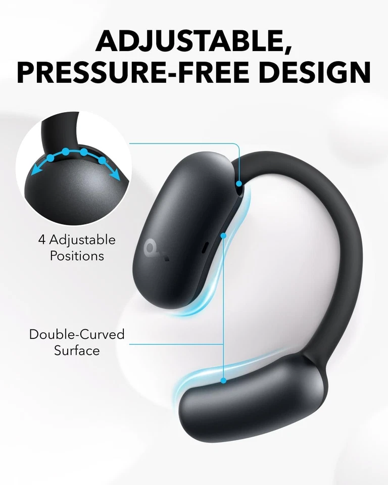 Soundcore AeroFit 2 Open-Ear Headphones Ear Hooks Earbuds Rich Bass Hi-Res Audio - Image 3 of 4