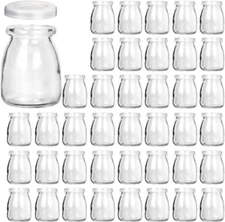 KAMOTA Glass Yogurt/Pudding Jars with PE Lids, Ideal for Jam, Honey, Wedding Fav
