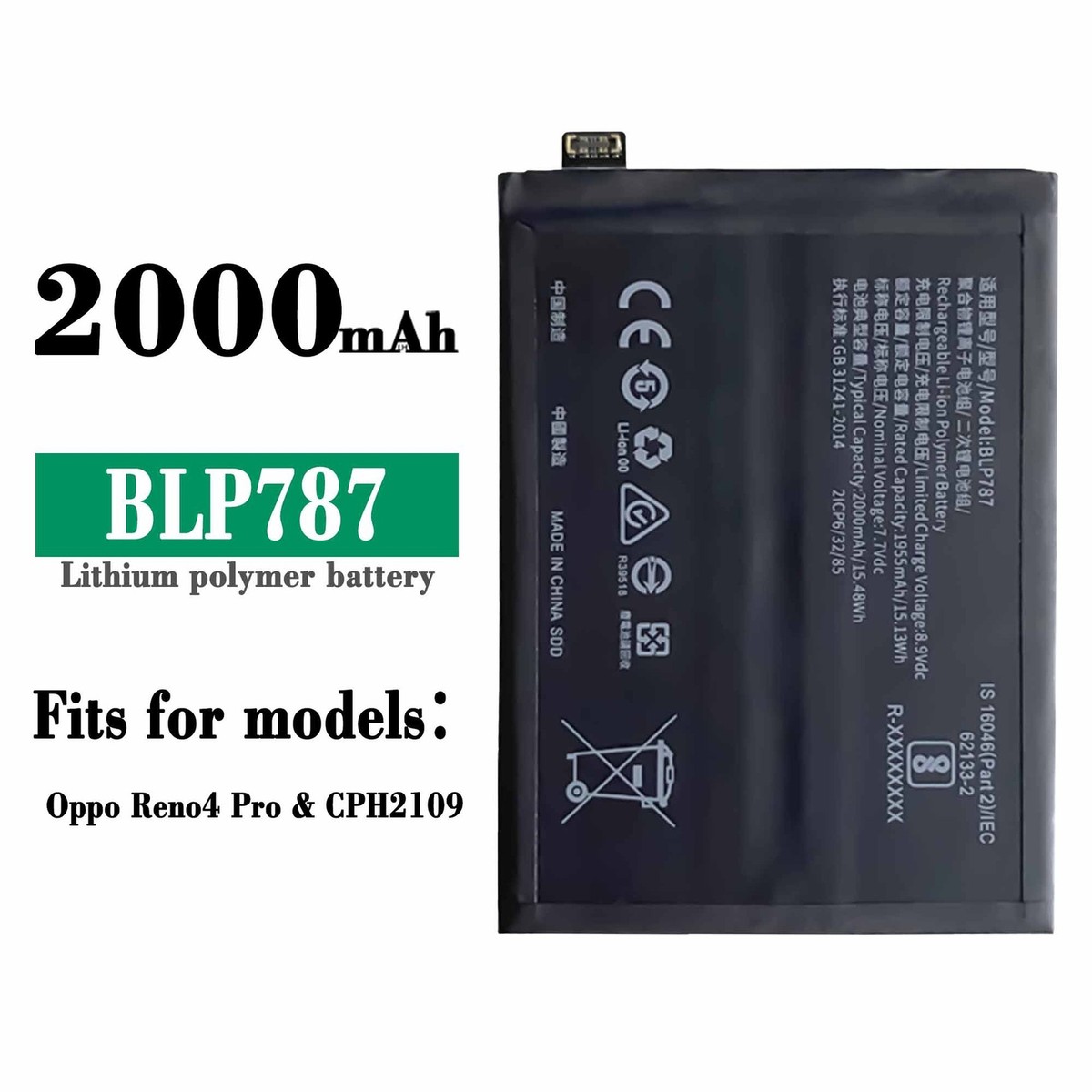 Batterie De Rechange BLP787 Pour Oppo Reno 4 Pro 5G - Avec Kit D'outils De Réparation - 3