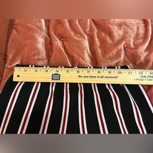 Women's Stretchy Black Flare Pants with Red and White Stripes - Large - Picture 6 of 8