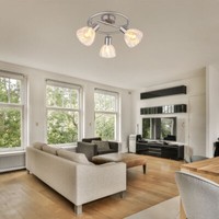 Deckenleuchte Deckenlampe Rondell Wohnzimmerleuchte Silber 3 Flammig Verstellbar