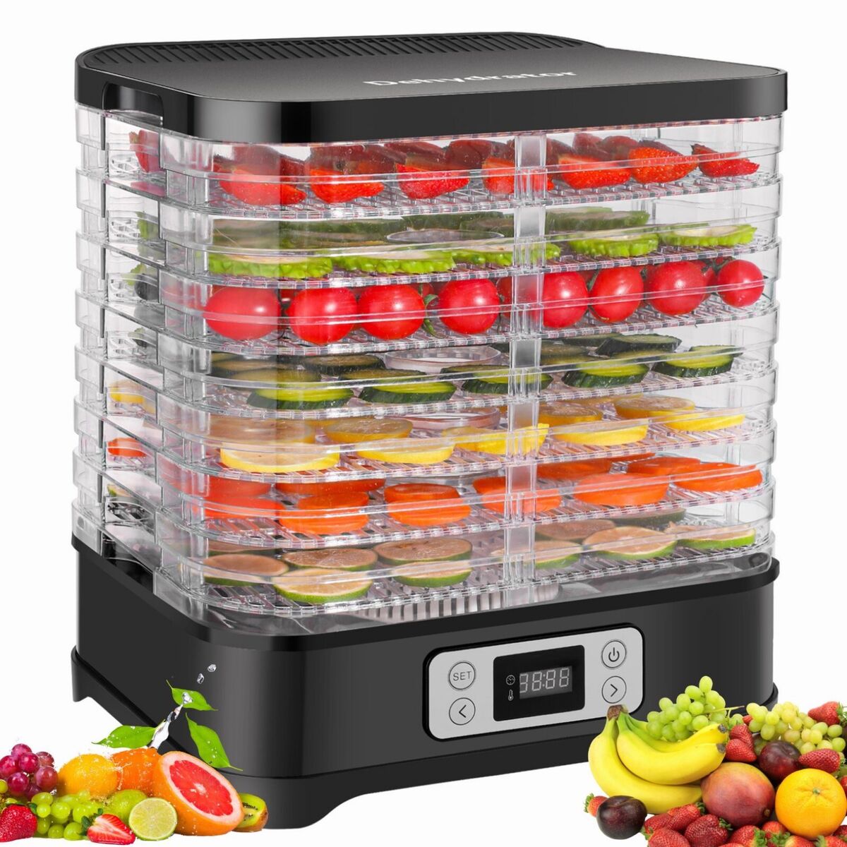 5/8-Tray Electric Food Dehydrator Commercial Fruit Jerky Beef Meat Dryer  Machine