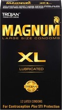 Trojan Premium Latex Magnum XL Large Size Lubricated Condoms - 12 Count