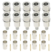 10PCS QMA Male Plug Crimp for LMR195 RG58 RG400 RG142 Cable RF Connector