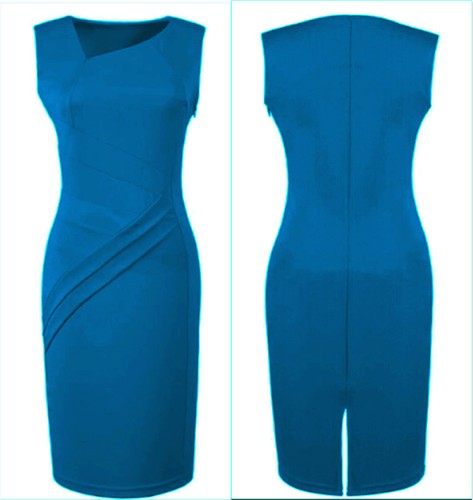 DS-B Ladies Women's Stylish Bodycon Business Cocktail Evening Party Dress - Picture 4 of 32