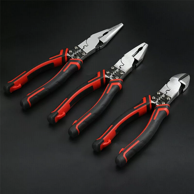 Multifunctional Pliers Set Wire Diagonal Long Nose Pliers Stripper Crimper Tool