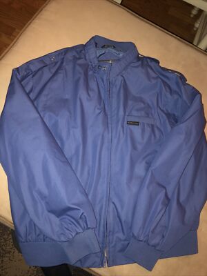 Members Only Mens Cafe Racer Bomber Jacket Vintage 80s Size XL Harrington Blue