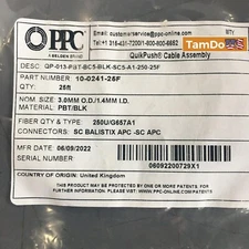 Ppc 10-0241-25f Optical Fiber 25 Feet Optic Quikpush Cables