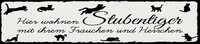 Holzschild 46X10 Cm Hier Wohnen Stubentiger Deko Geschenk Schild