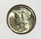 1944 Choice Uncirculated US Mercury SILVER Dime "Philadelphia" Mint! Old Coin!