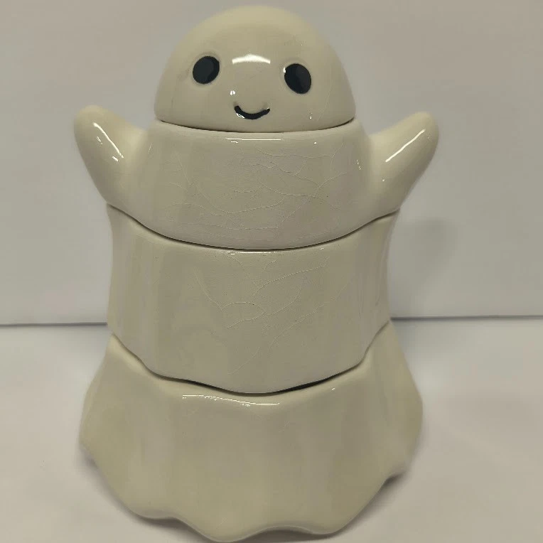 Whimsical Cupboard Strawberry Street Glazed Crackle Ceramic Ghost Measuring Cups - Image 2 of 4