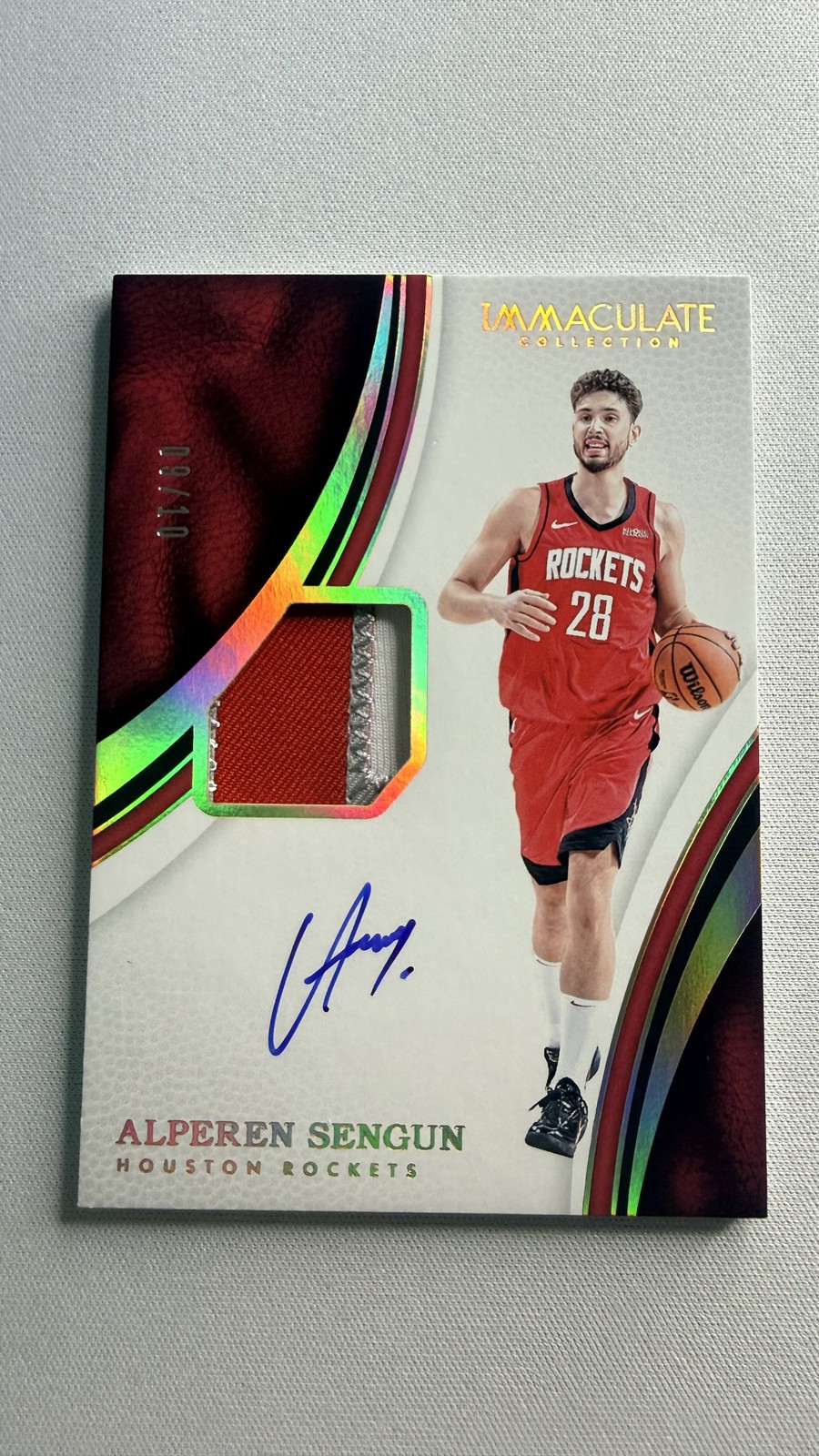 2024-25 Panini Immaculate Alperen Sengun Patch 09/10 Auto Rockets #IRP-SEN view 2