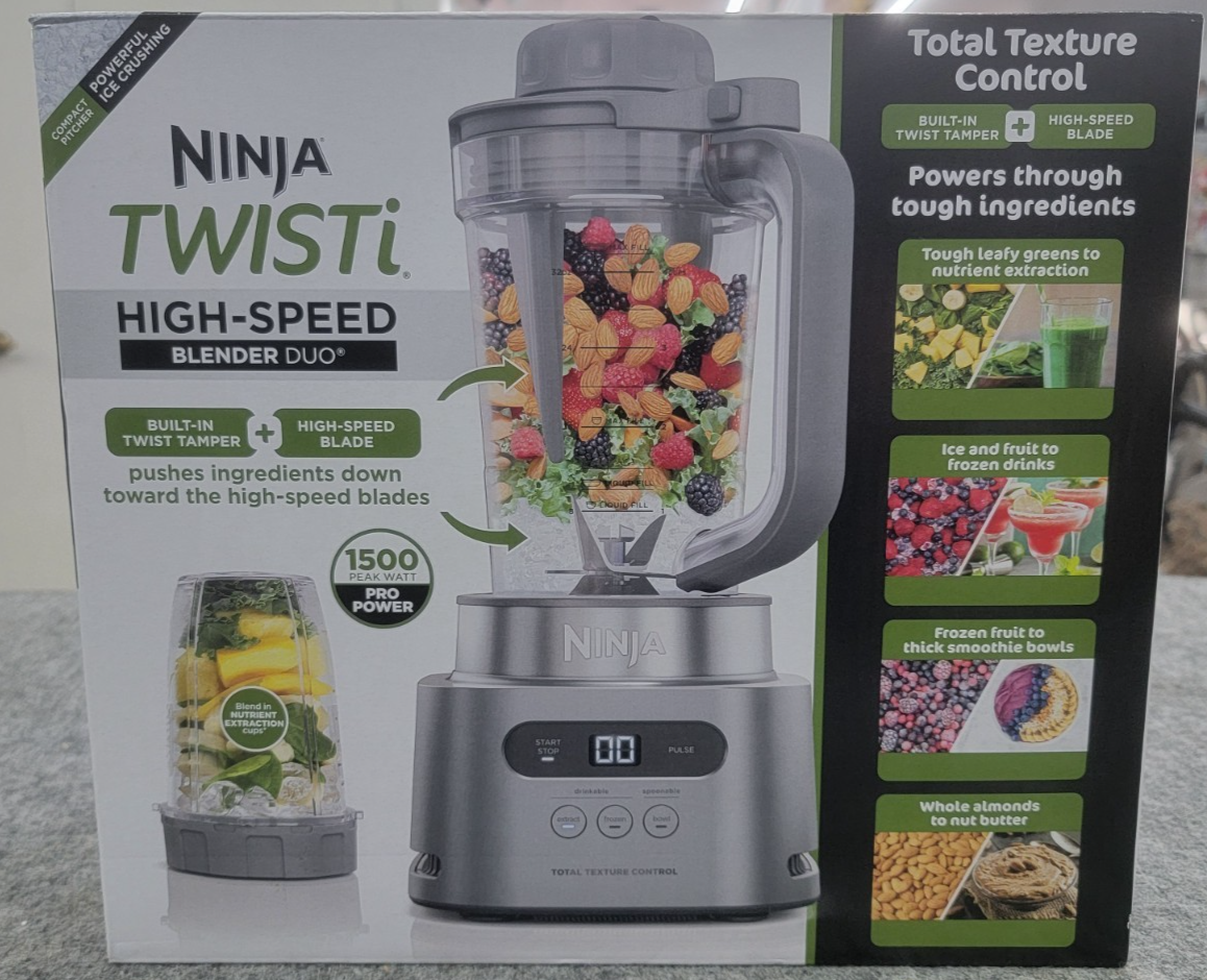 jajaja　34 Ninja Twisti High-Speed Blender 34oz Pitcher & 18oz Cup Auto-iQ