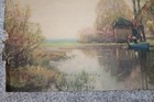 Antique Wall Art Print Landscape River 26" x 20" — photo 4