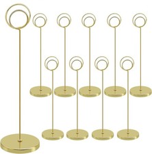 10 Pack Metal Table Number Holders  8.7 Inch Place Card   Photo Gold