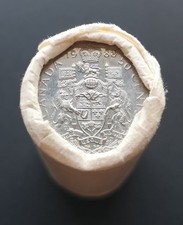 ***  CANADA  50  CENTS  1988  MINT  SEALED  ROLL ***  COAT  OF  ARM  ***