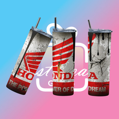 Custom Honda Wings 20oz Becher Reise Kaffeebecher Strohhalm LKW Auto Enthusiasten