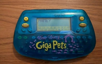Vintage 1997 Giga Pets Dear Diary Blue Digital Pet Journal Tiger Electronics 90s