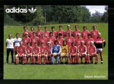 Original Team Card Bayern Munich 1984-85 2x Orig Sign Coordes / Chunky