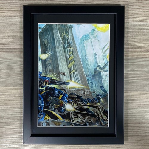 ULTRAMARINES FRAMED ART TYRANID SPACE MARINES WARHAMMER 40K 40,000 - Picture 1 of 4