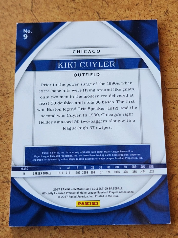 2017 Panini Immaculate Kiki Cuyler /99!! Chicago Cubs RARE - Image 3 of 3