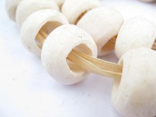 White Bone Beads Ring 23mm Kenya African Large Hole 24 Inch Strand Handmade