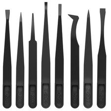 8 PCS Precision Plastic Tweezers, 4.7 Inch Length Precision Anti-Static Tweez...