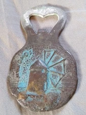 Vintage Mykonos Greece Souvenir Metal Bottle Opener.