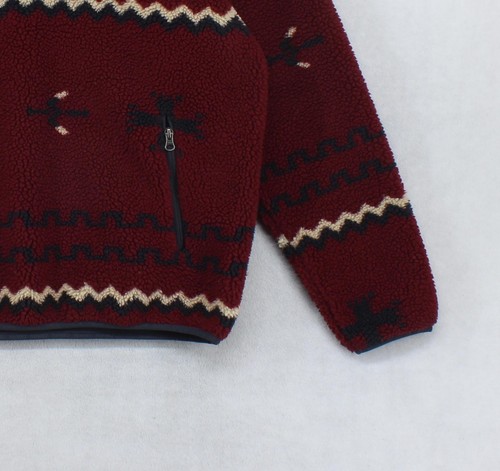 Orvis Snap T Fleece Jumper Mens Size L Red Sherpa Patterned - Picture 9 of 14