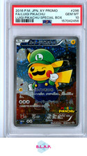 LUIGI PIKACHU FULL ART 2016 POKEMON JAP XY PROMO 296 SPECI4L BOX PSA 10