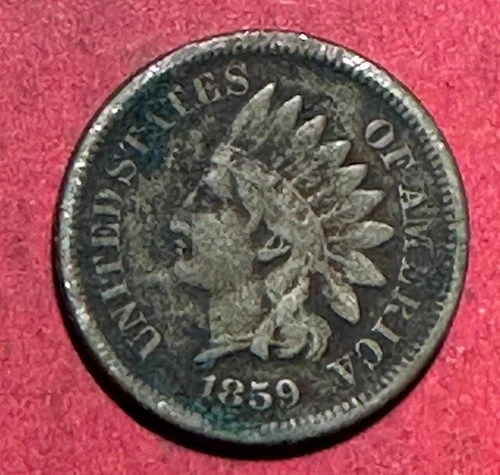 1859 US Indian Head Cent! Copper Nickel Variety! 1st Year Issue! FINE Details!
