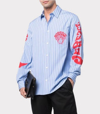 Versace Medusa Music Stripe Long-sleeved Shirt In Blue sz IT 44  US XS  $799