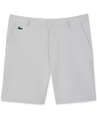 Lacoste Golf Performance 8'' Bermuda Shorts Men 44/34 Grey Poy Hook & Bar Closure